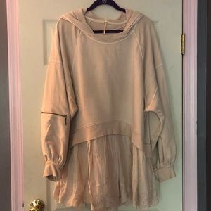 Free People lace botton hoody